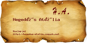 Hegedűs Atália névjegykártya