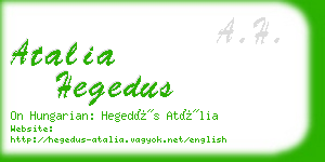 atalia hegedus business card